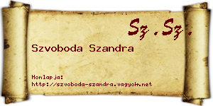 Szvoboda Szandra névjegykártya